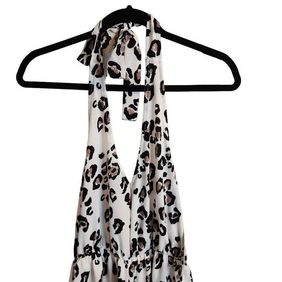 NWT Fourteen & 9th Medium Leopard Print Halter Romper - Picture 3 of 8